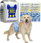 Meela's Belly Band Wraps for Male Dogs — Disposable Leakproof 60 Count