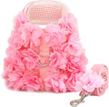 Boutique Floral Dog Harness and Leash Set – 3D Petal Puppy Vest Harness for Small Dogs & Cats