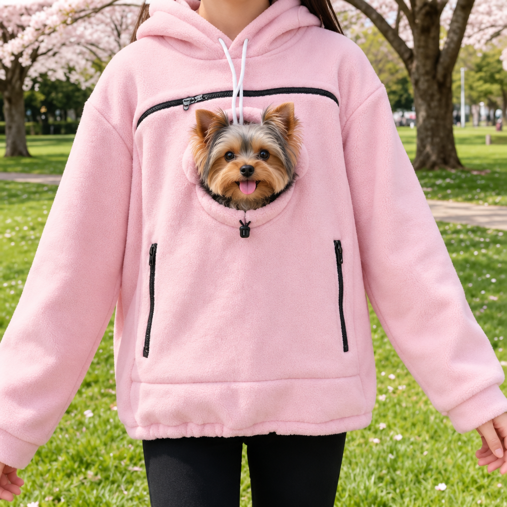 Meela’s Stay-Close Yorkie Pouch Hoodie