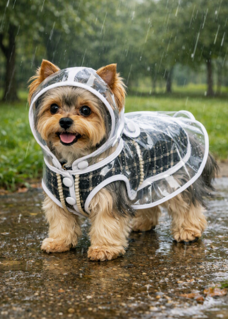Transparent Waterproof Dog Raincoat for yorkies