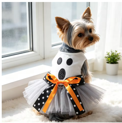 Meela’s Little Ghost Yorkie Halloween Tutu Dress