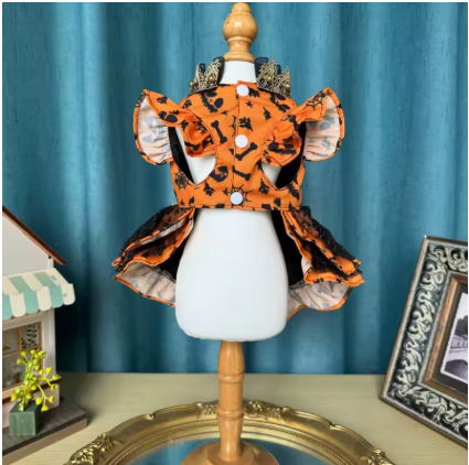 Meelas Pumpkin Princess Pet Dress