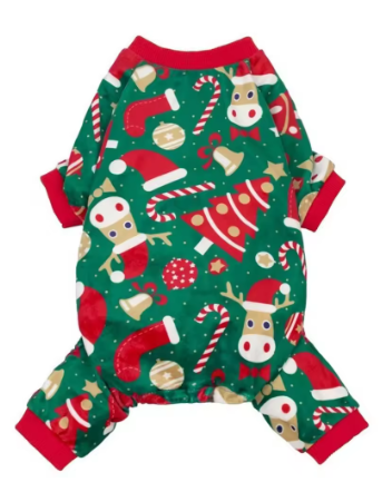 Meelas SantaPup | Soft Fleece Christmas Dog Jumpsuit