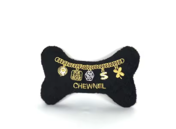 Meelas SqueakyBone | Plush Personalized Dog Bone Chew Toy for Puppies