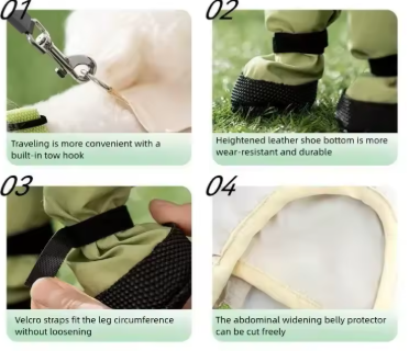 Meelas Glow Grip Dog Boot Suspenders
