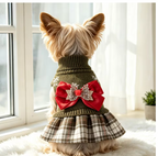 Meelas Festive Girl Dog Sweater
