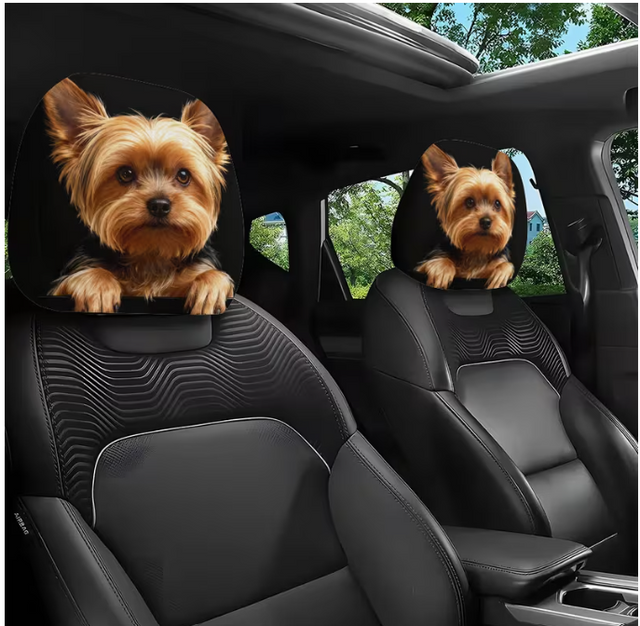 Meelas Yorkie Headrest Covers