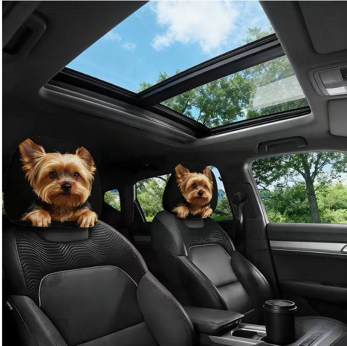 Meelas Yorkie Headrest Covers