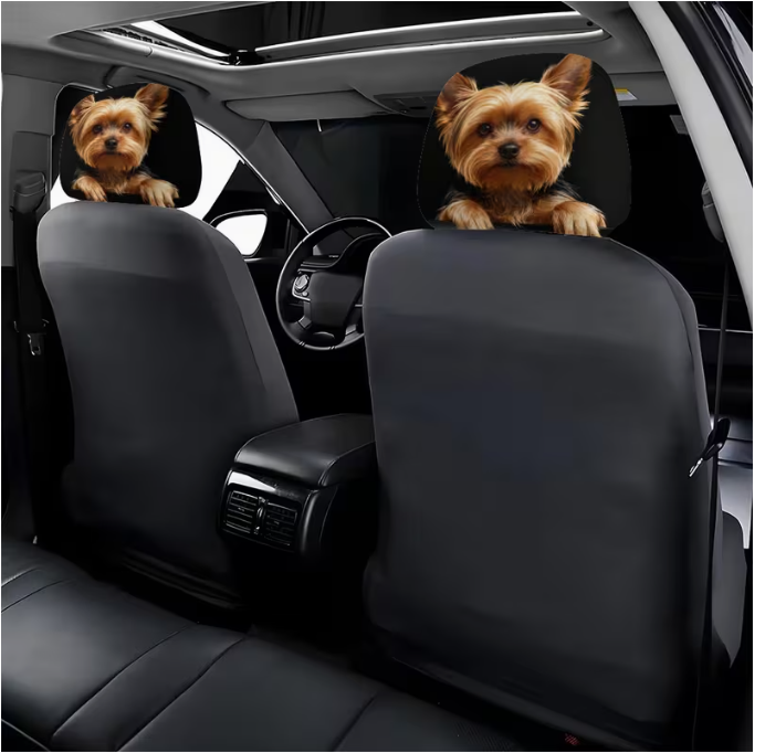 Meelas Yorkie Headrest Covers
