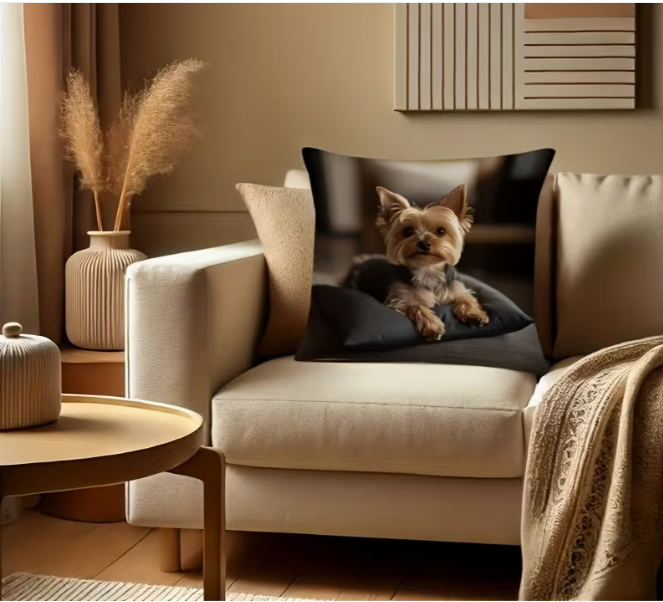 Meelas Yorkie Cushion Cover