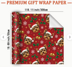 Meelas Red Yorkie Christmas Wrap