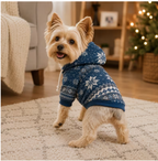 Meelas Snowflake Holiday Dog Hoodie