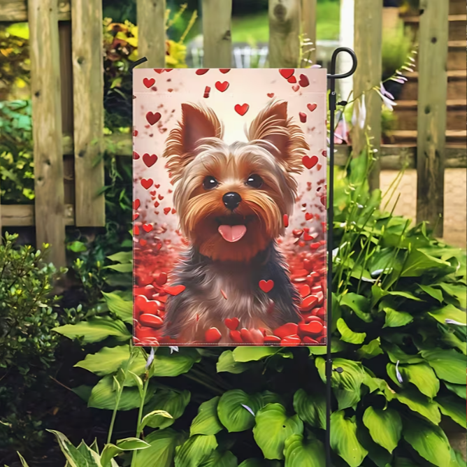 Meelas Yorkie Welcome Flag