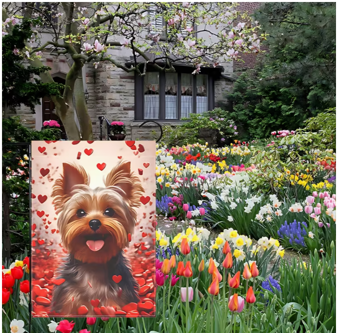 Meelas Yorkie Welcome Flag