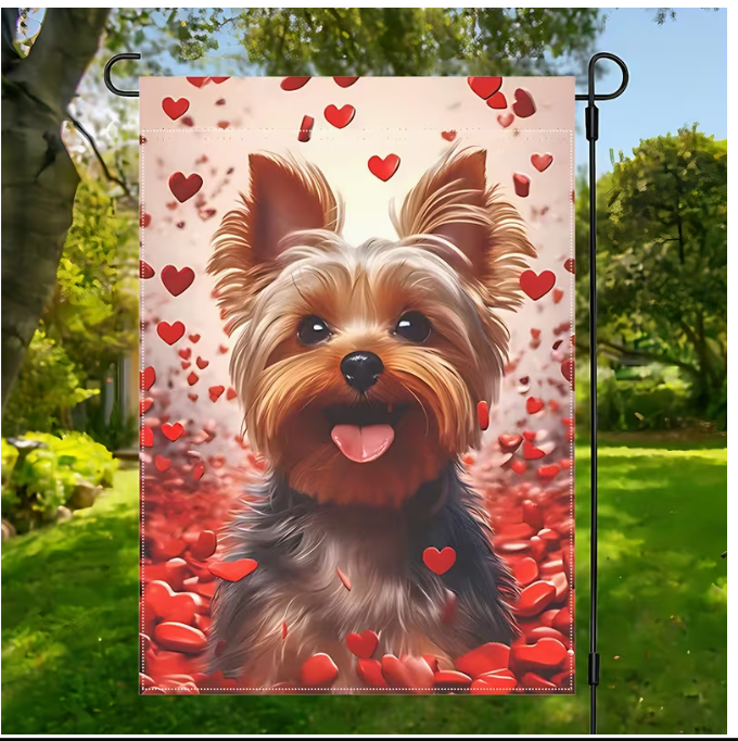 Meelas Yorkie Welcome Flag