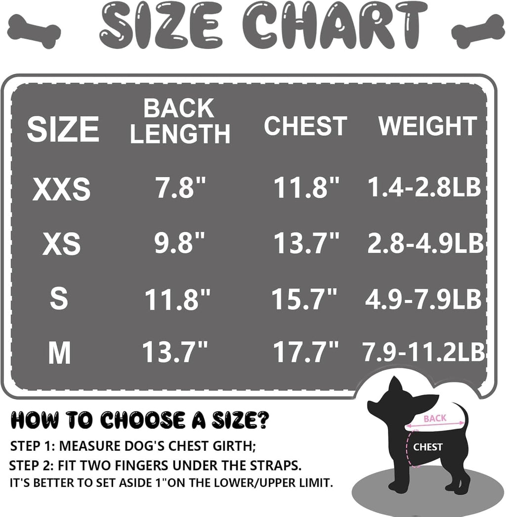 2-Pack Fleece Dog Sweaters for Small Dogs & Puppies, XXS–M